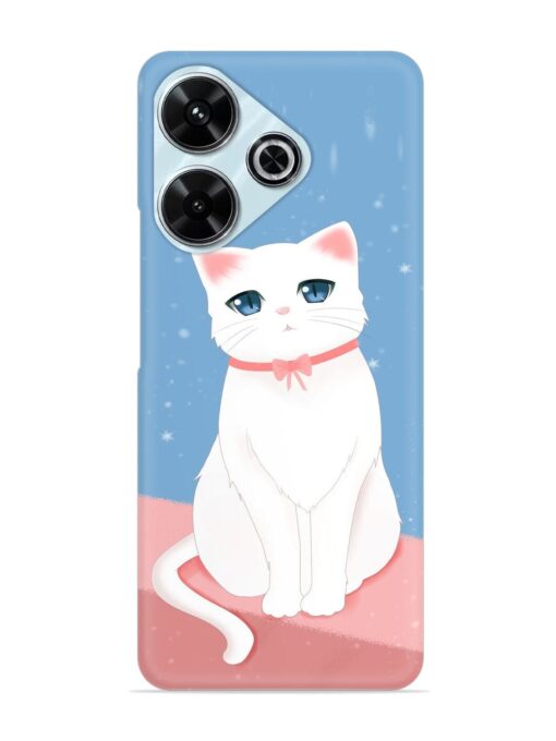 Cute White Cat Snap Case for Xiaomi Redmi 13 (5G)