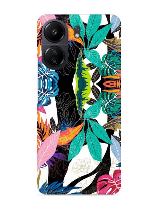 Floral Pattern Bright Snap Case for Xiaomi Redmi 13C (4G)