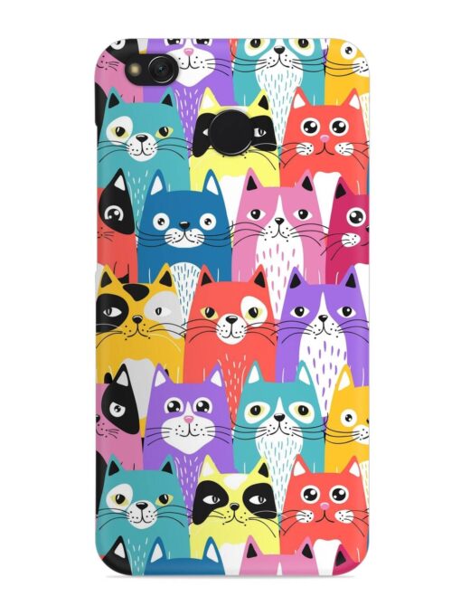 Funny Cartoon Cats Snap Case for Xiaomi Redmi 4 Zapvi