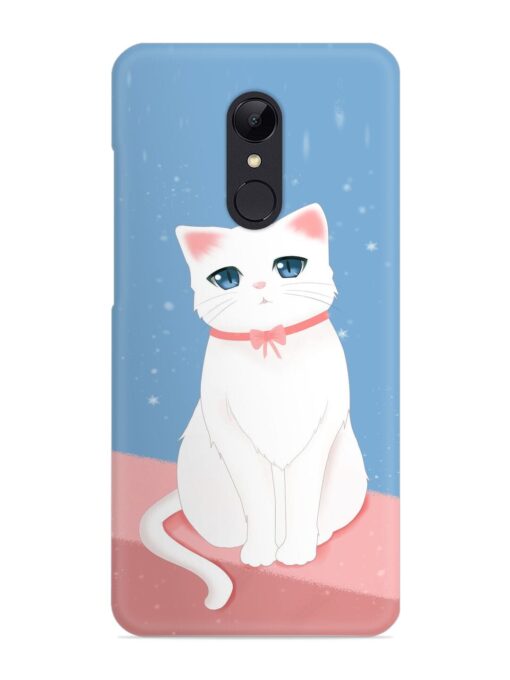 Cute White Cat Snap Case for Xiaomi Redmi 5