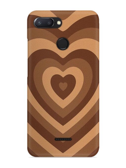 Brown Heart Snap Case for Xiaomi Redmi 6