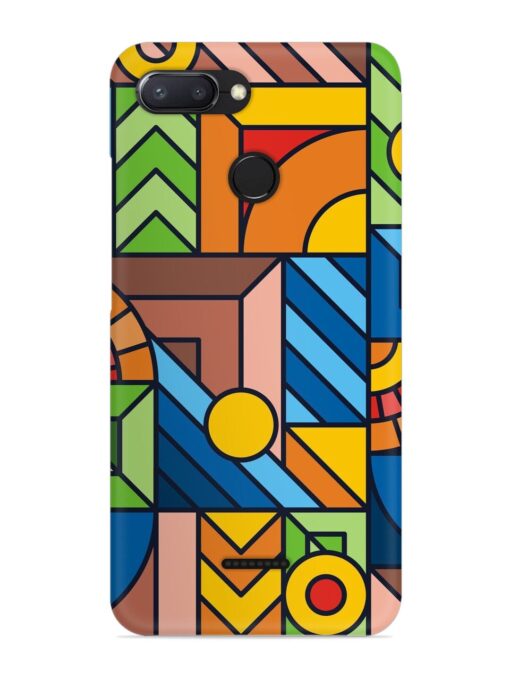 Colorful Geometric Snap Case for Xiaomi Redmi 6 Zapvi