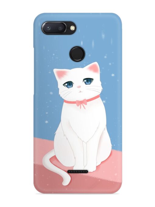 Cute White Cat Snap Case for Xiaomi Redmi 6