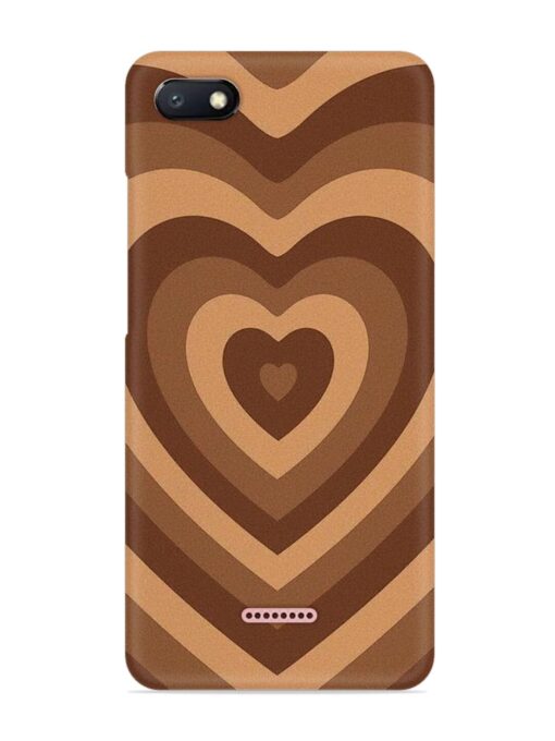 Brown Heart Snap Case for Xiaomi Redmi 6A