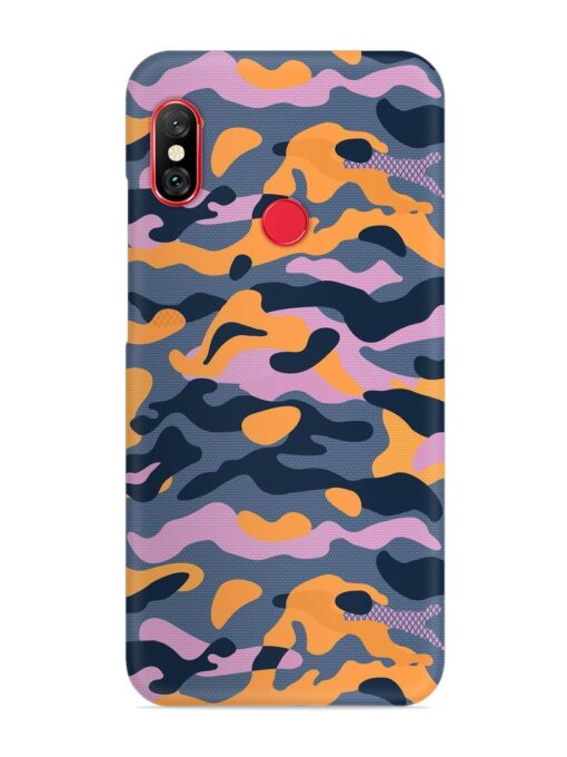 Camouflage Army Military English Orange Art Snap Case for Xiaomi Redmi 6 Pro