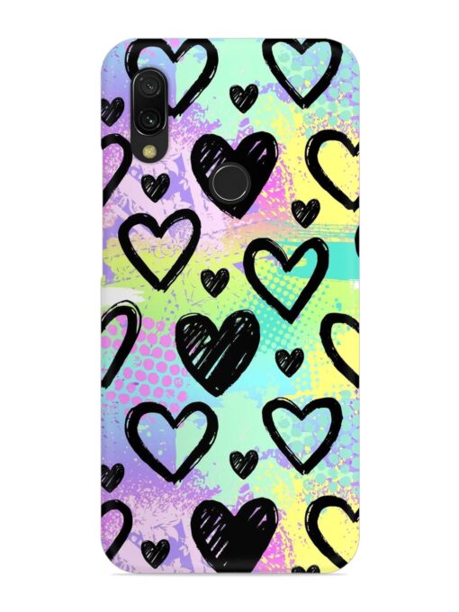 Bright Pattern Hearts Snap Case for Xiaomi Redmi 7