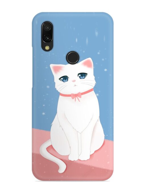 Cute White Cat Snap Case for Xiaomi Redmi 7 Zapvi