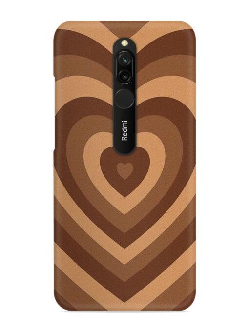 Brown Heart Snap Case for Xiaomi Redmi 8 Zapvi