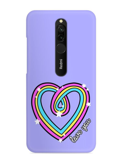 Colorful Rainbow Heart Snap Case for Xiaomi Redmi 8