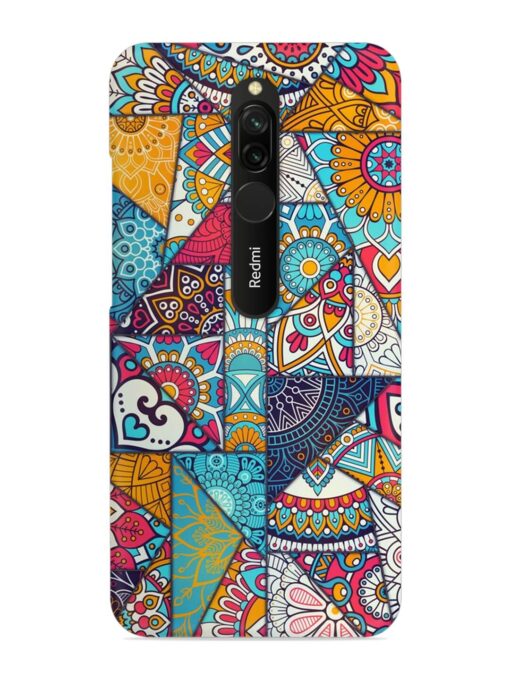 Patchwork Pattern Vintage Snap Case for Xiaomi Redmi 8