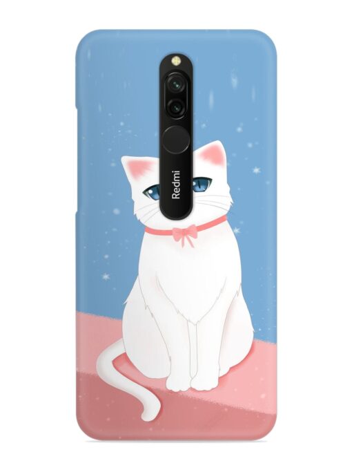 Cute White Cat Snap Case for Xiaomi Redmi 8