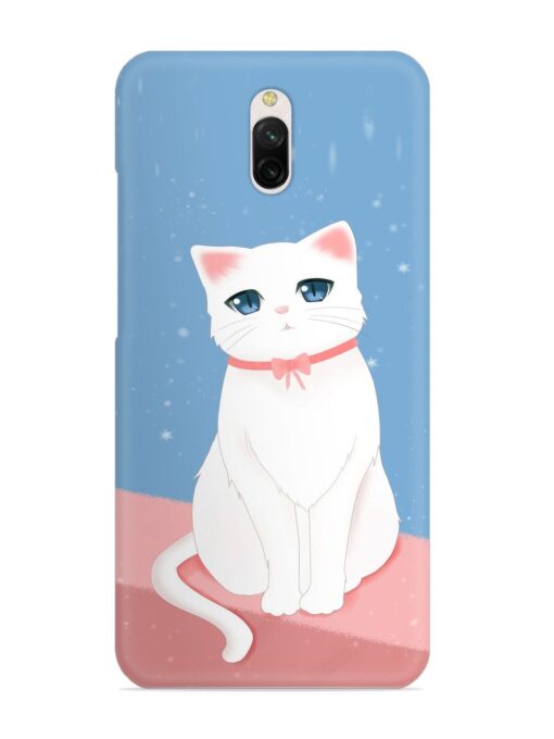 Cute White Cat Snap Case for Xiaomi Redmi 8A Dual