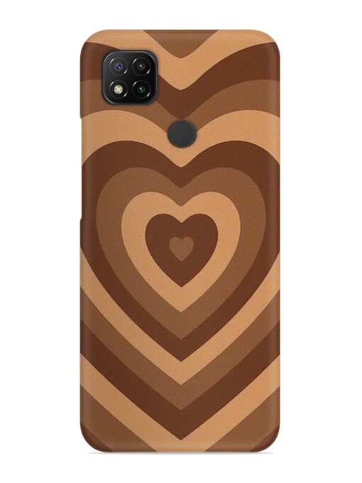 Brown Heart Snap Case for Xiaomi Redmi 9