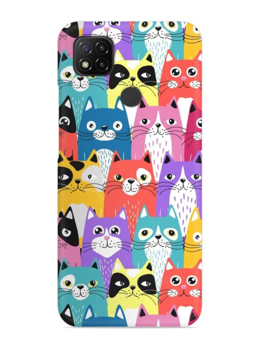 Funny Cartoon Cats Snap Case for Xiaomi Redmi 9 Zapvi