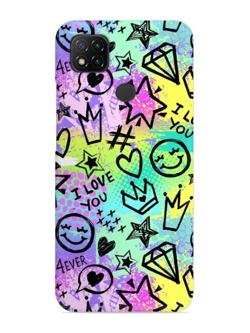 Bright Seamless Pattern Snap Case for Xiaomi Redmi 9 Zapvi