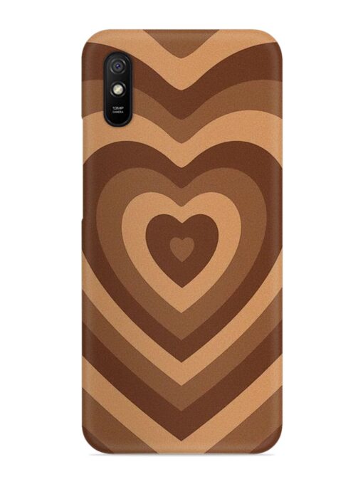 Brown Heart Snap Case for Xiaomi Redmi 9A Zapvi