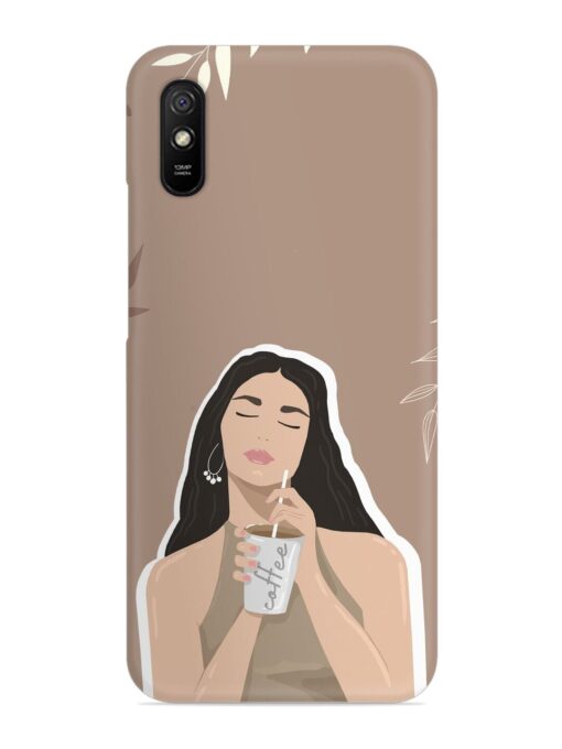 Girl With Coffee Snap Case for Xiaomi Redmi 9A Zapvi