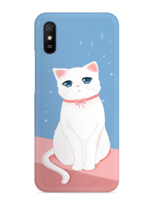 Cute White Cat Snap Case for Xiaomi Redmi 9A Zapvi