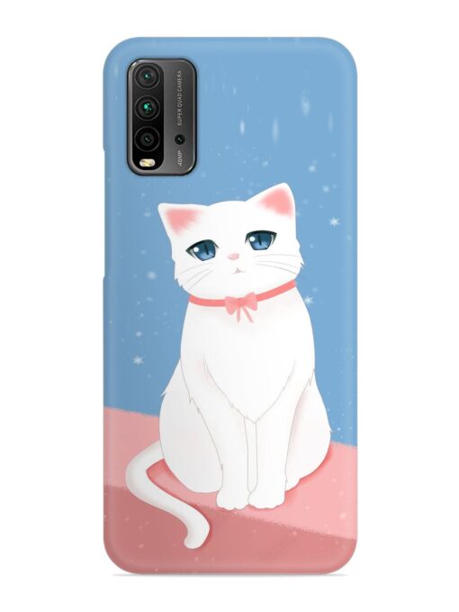 Cute White Cat Snap Case for Xiaomi Redmi 9 Power