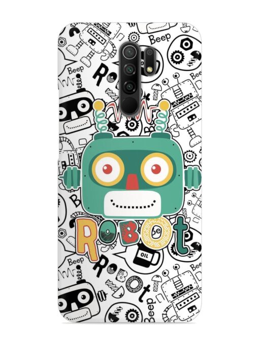 Robot Modern Seamless Pattern Snap Case for Xiaomi Redmi 9 Prime Zapvi