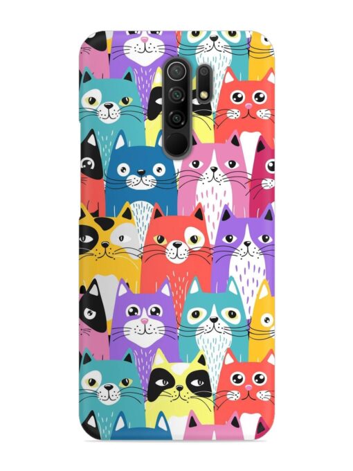 Funny Cartoon Cats Snap Case for Xiaomi Redmi 9 Prime Zapvi