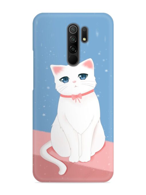 Cute White Cat Snap Case for Xiaomi Redmi 9 Prime Zapvi