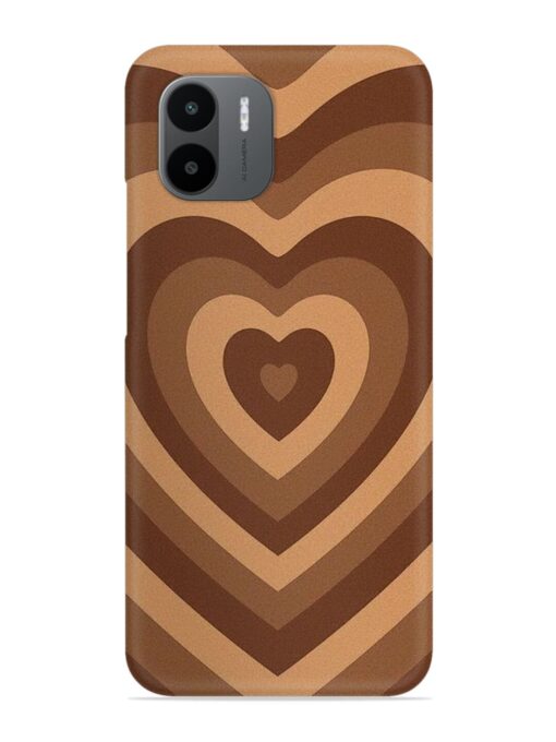 Brown Heart Snap Case for Xiaomi Redmi A1 (2022)