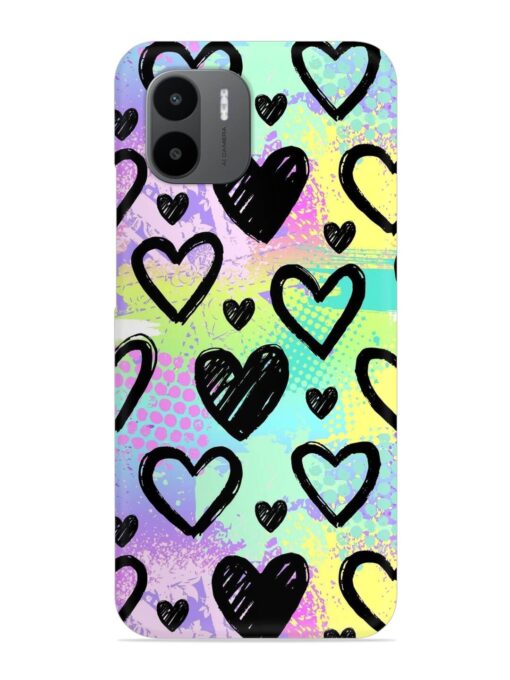 Bright Pattern Hearts Snap Case for Xiaomi Redmi A1 (2022)