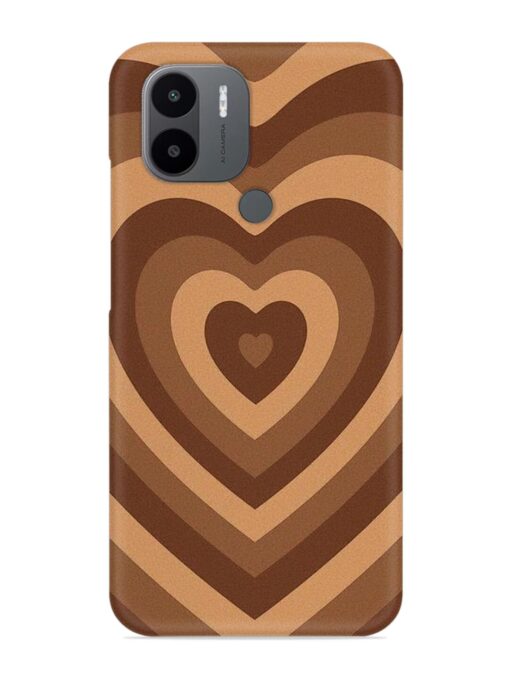 Brown Heart Snap Case for Xiaomi Redmi A1 Plus