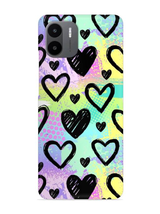 Bright Pattern Hearts Snap Case for Xiaomi Redmi A2 Zapvi