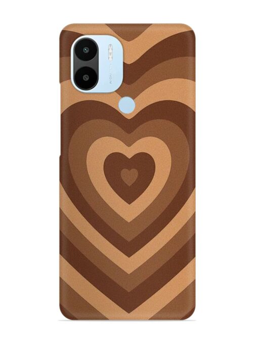 Brown Heart Snap Case for Xiaomi Redmi A2 Plus