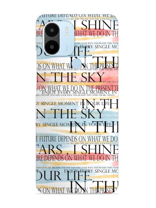 Seamless Slogans Pattern Snap Case for Xiaomi Redmi A2 Plus Zapvi