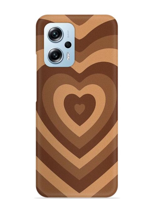 Brown Heart Snap Case for Xiaomi Redmi K50I (5G) Zapvi