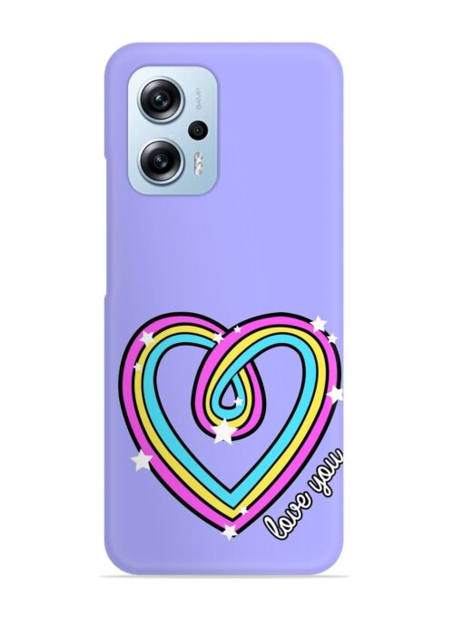 Colorful Rainbow Heart Snap Case for Xiaomi Redmi K50I (5G) Zapvi