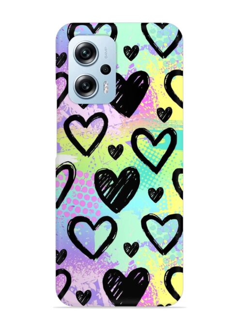 Bright Pattern Hearts Snap Case for Xiaomi Redmi K50I (5G) Zapvi