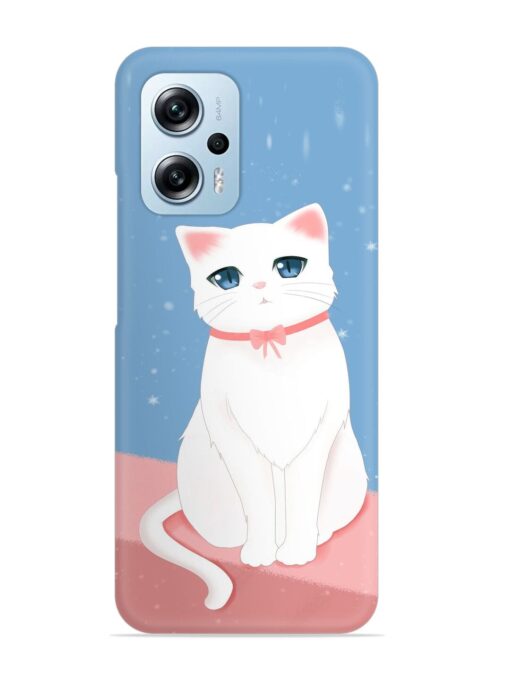 Cute White Cat Snap Case for Xiaomi Redmi K50I (5G) Zapvi