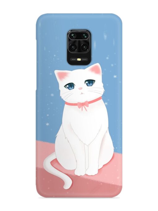 Cute White Cat Snap Case for Xiaomi Redmi Note 10 Lite