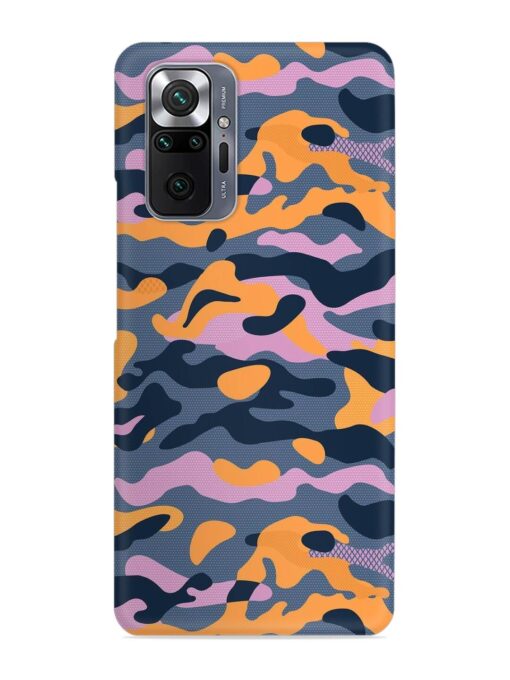 Camouflage Army Military English Orange Art Snap Case for Xiaomi Redmi Note 10 Pro Zapvi