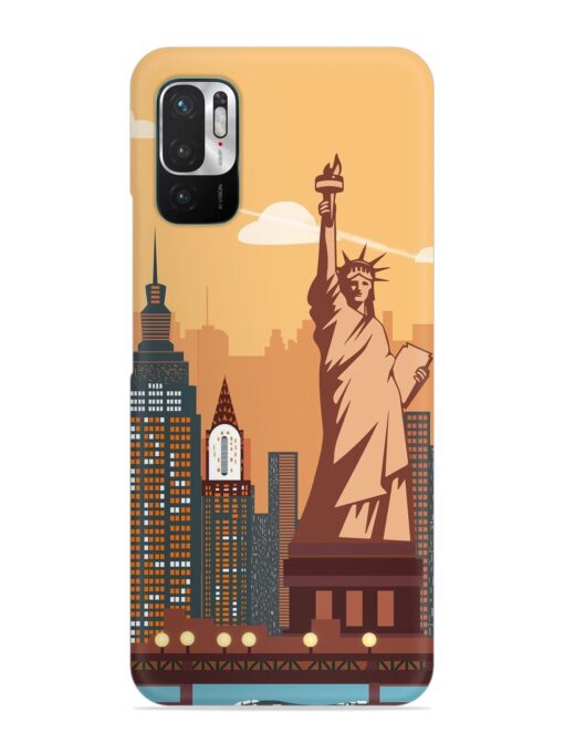 New York Statue Of Liberty Architectural Scenery Snap Case for Xiaomi Redmi Note 10T (5G) Zapvi