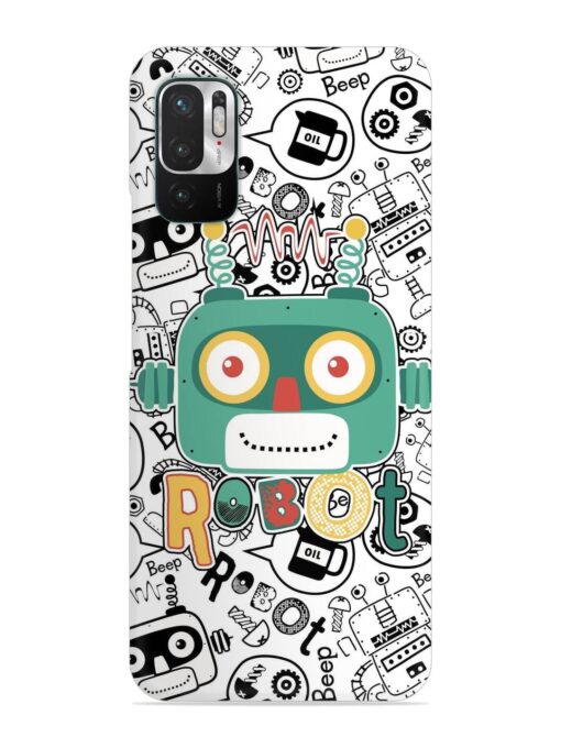 Robot Modern Seamless Pattern Snap Case for Xiaomi Redmi Note 10T (5G) Zapvi