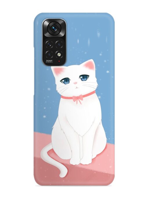 Cute White Cat Snap Case for Xiaomi Redmi Note 11