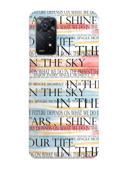 Seamless Slogans Pattern Snap Case for Xiaomi Redmi Note 11 Pro Plus (5G)