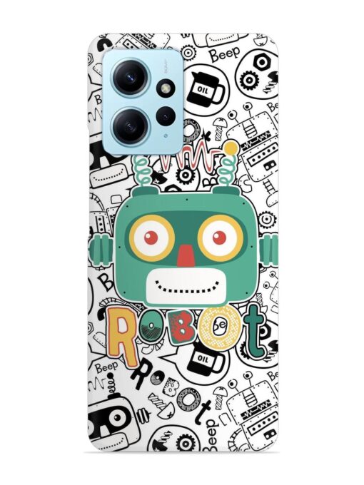 Robot Modern Seamless Pattern Snap Case for Xiaomi Redmi Note 12 (4G)