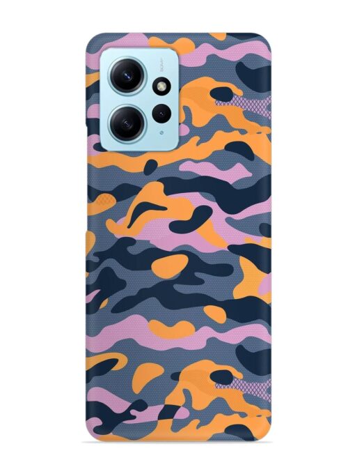 Camouflage Army Military English Orange Art Snap Case for Xiaomi Redmi Note 12 (4G)