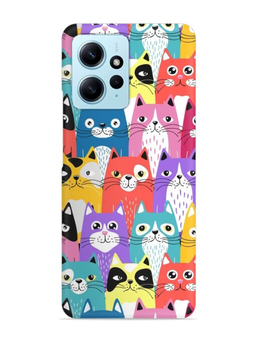 Funny Cartoon Cats Snap Case for Xiaomi Redmi Note 12 (4G)