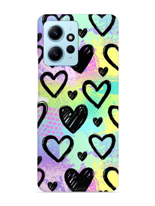 Bright Pattern Hearts Snap Case for Xiaomi Redmi Note 12 (4G)