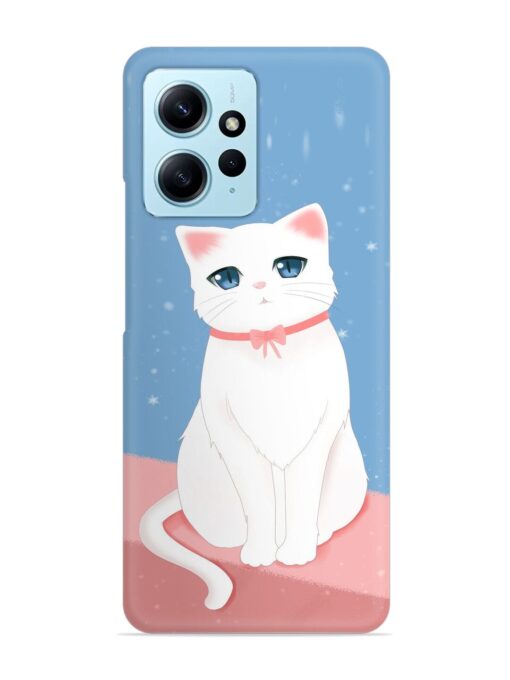 Cute White Cat Snap Case for Xiaomi Redmi Note 12 (4G)