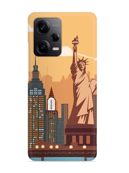 New York Statue Of Liberty Architectural Scenery Snap Case for Xiaomi Redmi Note 12 (5G) Zapvi