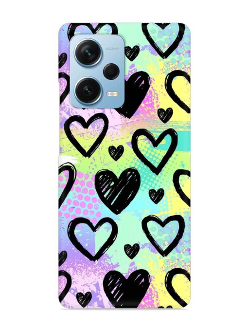 Bright Pattern Hearts Snap Case for Xiaomi Redmi Note 12 Pro Plus (5G) Zapvi