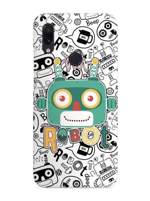 Robot Modern Seamless Pattern Snap Case for Xiaomi Redmi Note 7 Zapvi